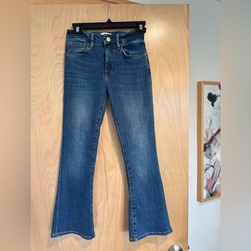 Frame LeCrop Mini Boot Denim Medium Blue Jeans